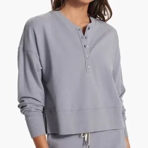 Vuori Laguna Henley Sweatshirt - Flint Blue